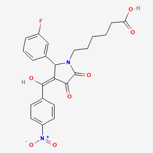 6-[2-(3-fluorophenyl)-4-hydroxy-3-(4-nitrobenzoyl)-5-oxo-2,5-dihydro-1H-pyrrol-1-yl]hexanoic acid