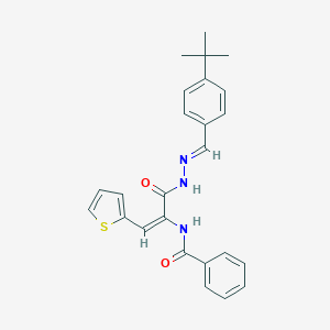 molecular formula C25H25N3O2S B390828 N-[1-{[2-(4-tert-butylbenzylidene)hydrazino]carbonyl}-2-(2-thienyl)vinyl]benzamide 