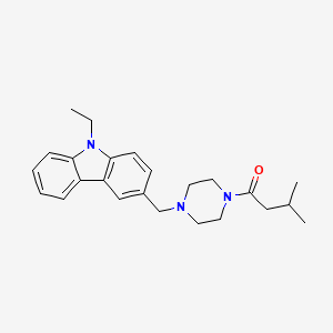 molecular formula C24H31N3O B3908283 9-ethyl-3-{[4-(3-methylbutanoyl)-1-piperazinyl]methyl}-9H-carbazole 