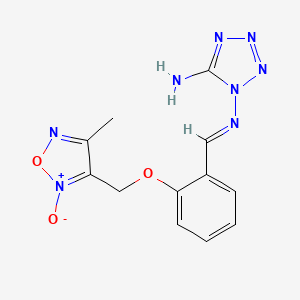 molecular formula C12H12N8O3 B3908284 N~1~-{2-[(4-methyl-2-oxido-1,2,5-oxadiazol-3-yl)methoxy]benzylidene}-1H-tetrazole-1,5-diamine 