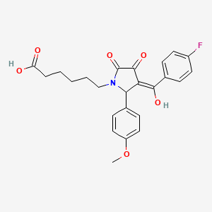 6-[3-(4-fluorobenzoyl)-4-hydroxy-2-(4-methoxyphenyl)-5-oxo-2,5-dihydro-1H-pyrrol-1-yl]hexanoic acid