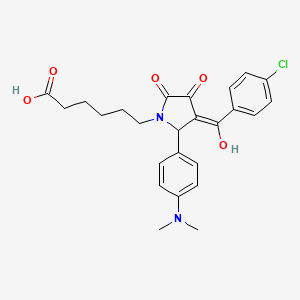 6-{3-(4-chlorobenzoyl)-2-[4-(dimethylamino)phenyl]-4-hydroxy-5-oxo-2,5-dihydro-1H-pyrrol-1-yl}hexanoic acid