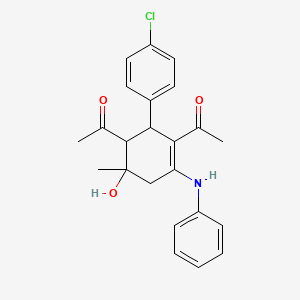 1,1'-[4-anilino-2-(4-chlorophenyl)-6-hydroxy-6-methyl-3-cyclohexene-1,3-diyl]diethanone