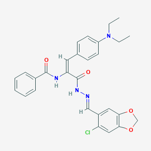 N-{1-({2-[(6-chloro-1,3-benzodioxol-5-yl)methylene]hydrazino}carbonyl)-2-[4-(diethylamino)phenyl]vinyl}benzamide