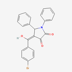 molecular formula C23H16BrNO3 B3908362 4-(4-bromobenzoyl)-3-hydroxy-1,5-diphenyl-1,5-dihydro-2H-pyrrol-2-one 