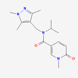 molecular formula C17H24N4O2 B3908366 N-isopropyl-1-methyl-6-oxo-N-[(1,3,5-trimethyl-1H-pyrazol-4-yl)methyl]-1,6-dihydropyridine-3-carboxamide 