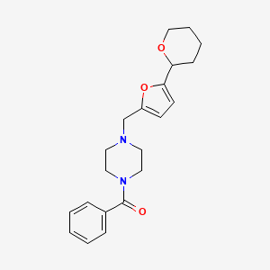 molecular formula C21H26N2O3 B3908370 1-benzoyl-4-{[5-(tetrahydro-2H-pyran-2-yl)-2-furyl]methyl}piperazine 
