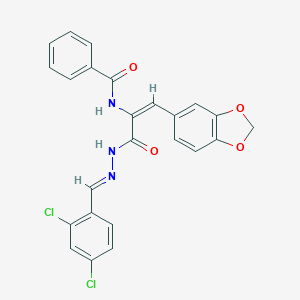 molecular formula C24H17Cl2N3O4 B390838 N-(2-(1,3-benzodioxol-5-yl)-1-{[2-(2,4-dichlorobenzylidene)hydrazino]carbonyl}vinyl)benzamide 
