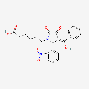 6-[3-benzoyl-4-hydroxy-2-(2-nitrophenyl)-5-oxo-2,5-dihydro-1H-pyrrol-1-yl]hexanoic acid
