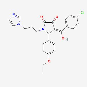 molecular formula C25H24ClN3O4 B3908393 4-(4-chlorobenzoyl)-5-(4-ethoxyphenyl)-3-hydroxy-1-[3-(1H-imidazol-1-yl)propyl]-1,5-dihydro-2H-pyrrol-2-one 
