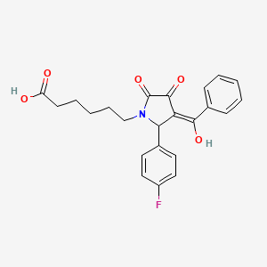molecular formula C23H22FNO5 B3908398 6-[3-benzoyl-2-(4-fluorophenyl)-4-hydroxy-5-oxo-2,5-dihydro-1H-pyrrol-1-yl]hexanoic acid 