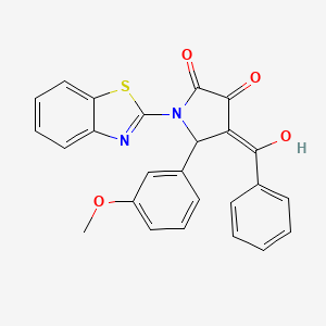 molecular formula C25H18N2O4S B3908406 1-(1,3-benzothiazol-2-yl)-4-benzoyl-3-hydroxy-5-(3-methoxyphenyl)-1,5-dihydro-2H-pyrrol-2-one 
