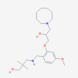 molecular formula C23H40N2O4 B3908417 3-({2-[3-(1-azocanyl)-2-hydroxypropoxy]-4-methoxybenzyl}amino)-2,2-dimethyl-1-propanol 