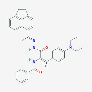 molecular formula C34H34N4O2 B390843 N-[2-[4-(diethylamino)phenyl]-1-({2-[1-(1,2-dihydro-5-acenaphthylenyl)ethylidene]hydrazino}carbonyl)vinyl]benzamide 