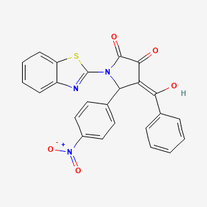 molecular formula C24H15N3O5S B3908438 1-(1,3-benzothiazol-2-yl)-4-benzoyl-3-hydroxy-5-(4-nitrophenyl)-1,5-dihydro-2H-pyrrol-2-one 