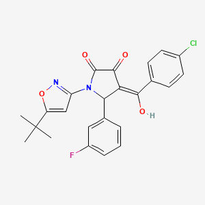 molecular formula C24H20ClFN2O4 B3908450 1-(5-tert-butyl-3-isoxazolyl)-4-(4-chlorobenzoyl)-5-(3-fluorophenyl)-3-hydroxy-1,5-dihydro-2H-pyrrol-2-one 