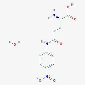 molecular formula C11H15N3O6 B039085 L-gamma-glutamyl-P-nitroanilide monohydrate CAS No. 122864-94-2