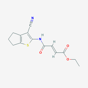 ethyl 4-[(3-cyano-5,6-dihydro-4H-cyclopenta[b]thien-2-yl)amino]-4-oxo-2-butenoate