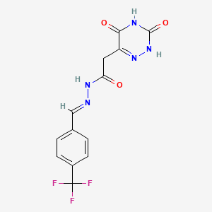 molecular formula C13H10F3N5O3 B3908513 2-(3,5-dioxo-2,3,4,5-tetrahydro-1,2,4-triazin-6-yl)-N'-[4-(trifluoromethyl)benzylidene]acetohydrazide 