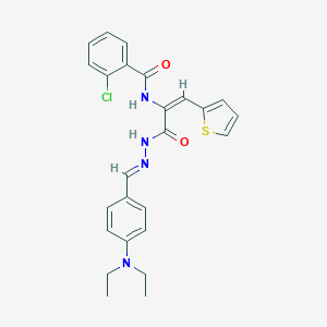 2-chloro-N-[1-({2-[4-(diethylamino)benzylidene]hydrazino}carbonyl)-2-(2-thienyl)vinyl]benzamide