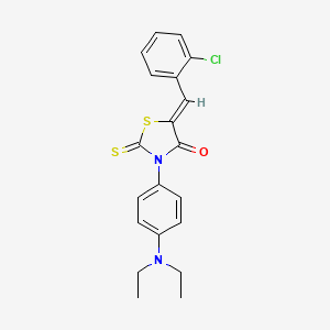 molecular formula C20H19ClN2OS2 B3908520 5-(2-chlorobenzylidene)-3-[4-(diethylamino)phenyl]-2-thioxo-1,3-thiazolidin-4-one 