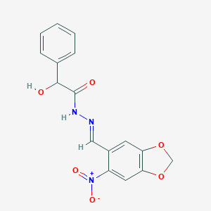 2-hydroxy-N'-({6-nitro-1,3-benzodioxol-5-yl}methylene)-2-phenylacetohydrazide