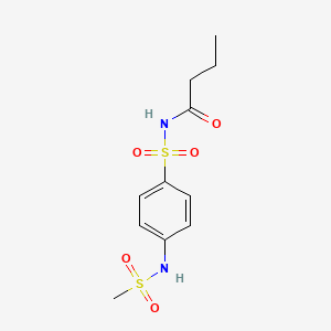 molecular formula C11H16N2O5S2 B3908532 N-({4-[(methylsulfonyl)amino]phenyl}sulfonyl)butanamide 