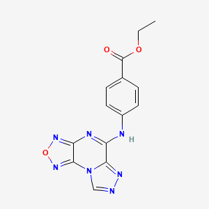 molecular formula C14H11N7O3 B3908543 ethyl 4-([1,2,5]oxadiazolo[3,4-e][1,2,4]triazolo[4,3-a]pyrazin-5-ylamino)benzoate 