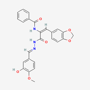 N-(2-(1,3-benzodioxol-5-yl)-1-{[2-(3-hydroxy-4-methoxybenzylidene)hydrazino]carbonyl}vinyl)benzamide