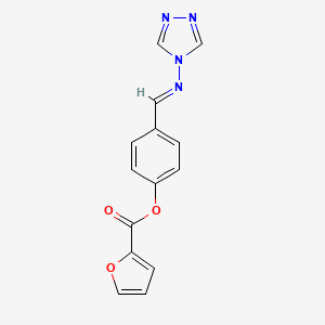 molecular formula C14H10N4O3 B3908558 4-[(4H-1,2,4-triazol-4-ylimino)methyl]phenyl 2-furoate 