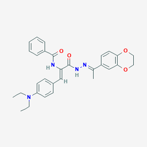 N-[2-[4-(diethylamino)phenyl]-1-({2-[1-(2,3-dihydro-1,4-benzodioxin-6-yl)ethylidene]hydrazino}carbonyl)vinyl]benzamide