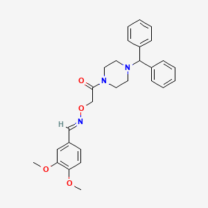 3,4-dimethoxybenzaldehyde O-{2-[4-(diphenylmethyl)-1-piperazinyl]-2-oxoethyl}oxime