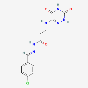 N'-(4-chlorobenzylidene)-3-[(3,5-dioxo-2,3,4,5-tetrahydro-1,2,4-triazin-6-yl)amino]propanohydrazide