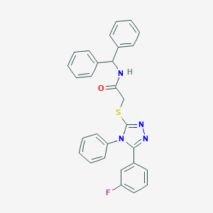 N-(Diphenylmethyl)-2-([5-(3-fluorophenyl)-4-phenyl-4H-1,2,4-triazol-3-yl]sulfanyl)acetamide