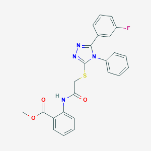 molecular formula C24H19FN4O3S B390858 methyl 2-[({[5-(3-fluorophenyl)-4-phenyl-4H-1,2,4-triazol-3-yl]sulfanyl}acetyl)amino]benzoate CAS No. 329921-90-6