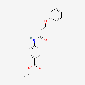 molecular formula C18H19NO4 B3908608 ethyl 4-[(3-phenoxypropanoyl)amino]benzoate 