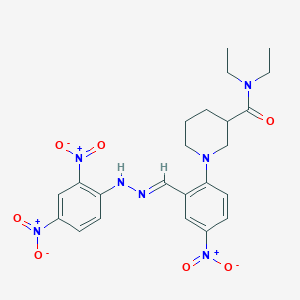 1-(2-{[(E)-2-(2,4-dinitrophenyl)hydrazono]methyl}-4-nitrophenyl)-N~3~,N~3~-diethyl-3-piperidinecarboxamide
