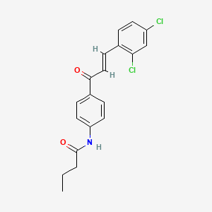 molecular formula C19H17Cl2NO2 B3908692 N-{4-[3-(2,4-dichlorophenyl)acryloyl]phenyl}butanamide 