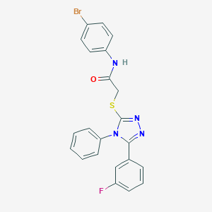molecular formula C22H16BrFN4OS B390870 N-(4-bromophenyl)-2-{[5-(3-fluorophenyl)-4-phenyl-4H-1,2,4-triazol-3-yl]sulfanyl}acetamide CAS No. 423734-12-7