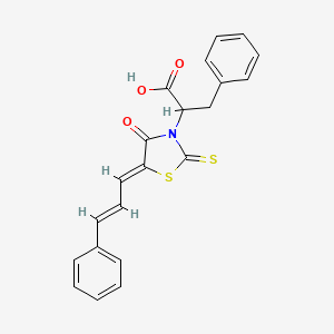 2-[4-oxo-5-(3-phenyl-2-propen-1-ylidene)-2-thioxo-1,3-thiazolidin-3-yl]-3-phenylpropanoic acid