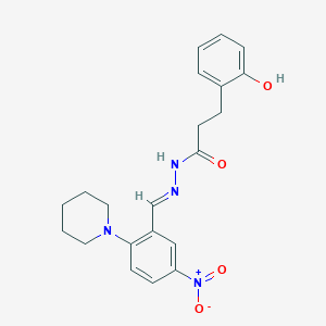 molecular formula C21H24N4O4 B390872 N'-[5-nitro-2-(1-piperidinyl)benzylidene]-3-(2-hydroxyphenyl)propanohydrazide 