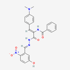 molecular formula C25H23N5O5 B3908721 N-(2-[4-(dimethylamino)phenyl]-1-{[2-(5-hydroxy-2-nitrobenzylidene)hydrazino]carbonyl}vinyl)benzamide 