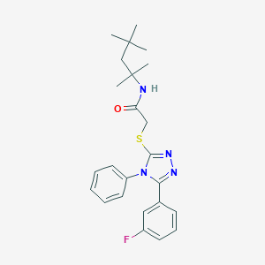 2-[[5-(3-fluorophenyl)-4-phenyl-1,2,4-triazol-3-yl]sulfanyl]-N-(2,4,4-trimethylpentan-2-yl)acetamide