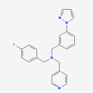 molecular formula C23H21FN4 B3908740 (4-fluorobenzyl)[3-(1H-pyrazol-1-yl)benzyl](pyridin-4-ylmethyl)amine 