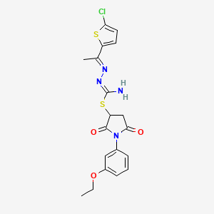 1-(3-ethoxyphenyl)-2,5-dioxo-3-pyrrolidinyl N'-[1-(5-chloro-2-thienyl)ethylidene]hydrazonothiocarbamate