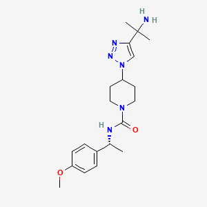 4-[4-(1-amino-1-methylethyl)-1H-1,2,3-triazol-1-yl]-N-[(1R)-1-(4-methoxyphenyl)ethyl]-1-piperidinecarboxamide trifluoroacetate