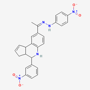 1-[4-(3-nitrophenyl)-3a,4,5,9b-tetrahydro-3H-cyclopenta[c]quinolin-8-yl]ethanone (4-nitrophenyl)hydrazone