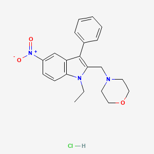 molecular formula C21H24ClN3O3 B3908784 1-ethyl-2-(4-morpholinylmethyl)-5-nitro-3-phenyl-1H-indole hydrochloride 
