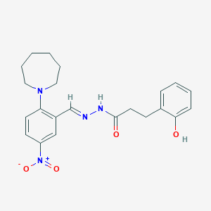 molecular formula C22H26N4O4 B390879 N'-{2-(1-azepanyl)-5-nitrobenzylidene}-3-(2-hydroxyphenyl)propanohydrazide 