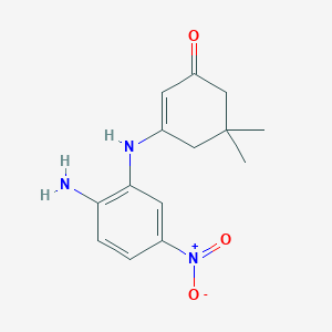 molecular formula C14H17N3O3 B3908791 3-[(2-amino-5-nitrophenyl)amino]-5,5-dimethyl-2-cyclohexen-1-one 